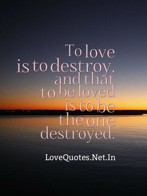 To Love Is To Destroy