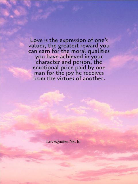 Love Is The Expression Of One's Values