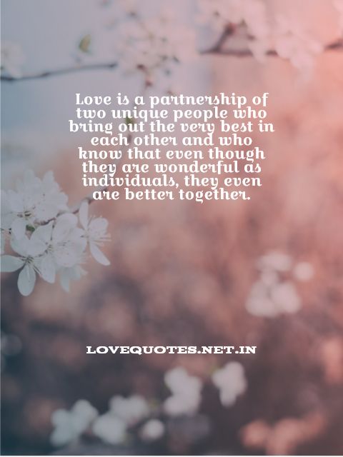 Love Is a Partnership Of Two Unique People